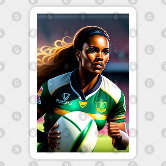 Woman Rugby Player Sticker by ArtShare